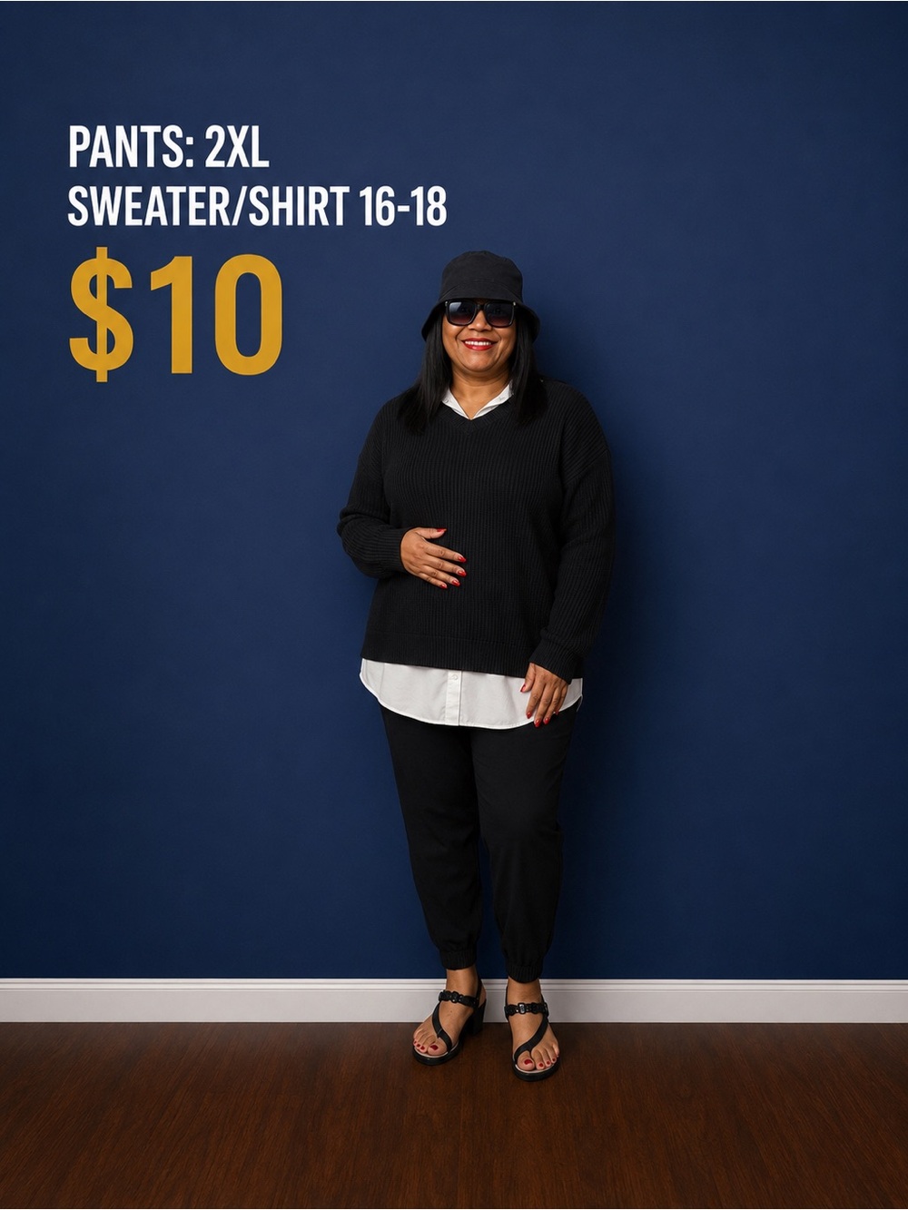 Black Ribbed V-Neck Sweater - Classic Women's Knit